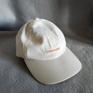 Icebreaker Baseball Cap Off White Unisex 6 Panel Hat Snow One Size Wool Blend